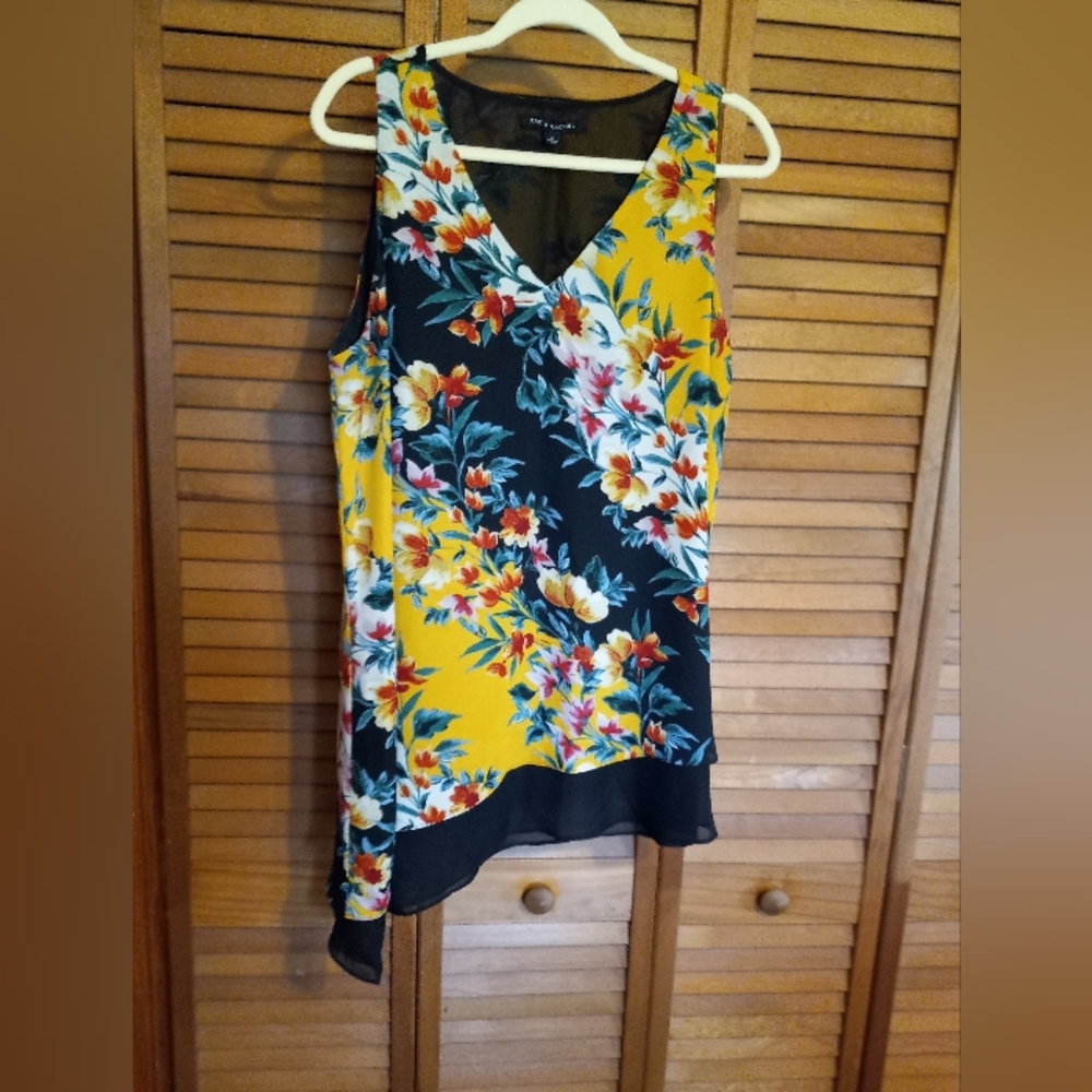 ZAC & RACHEL Asymmetrical Floral Blouse SZ XL